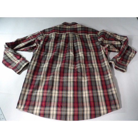 Jos. A Banks Travelers Collections Large Mens Shirt Plaid Oxford DadCore Grandpa - Picture 10 of 10